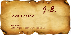 Gera Eszter névjegykártya